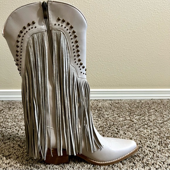 Studded Fringe Boots - Picture 5 of 15